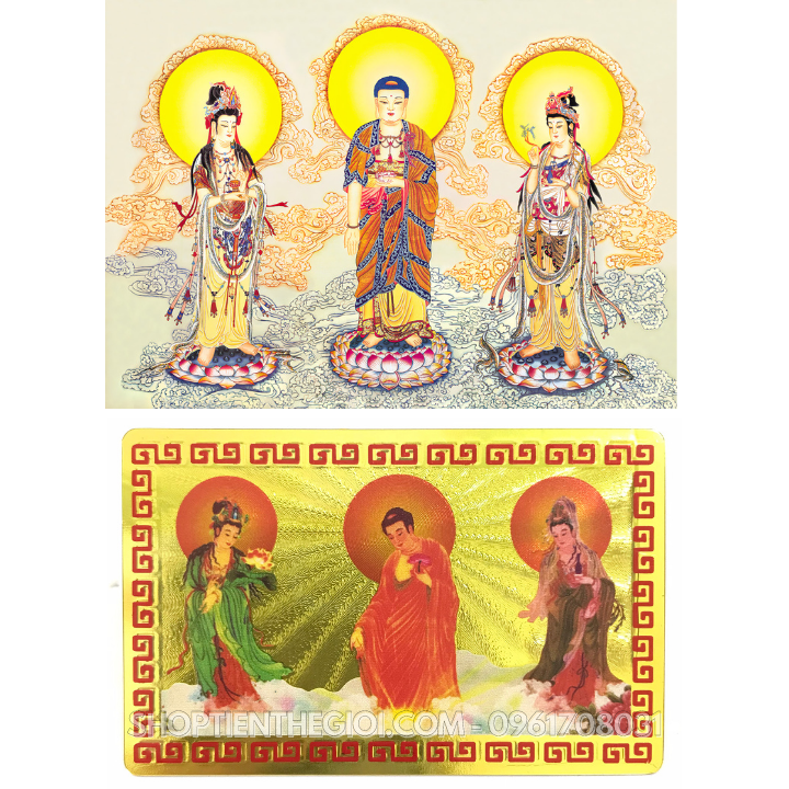 Thẻ Kim Bài Tây Phương Tam Thánh Phật